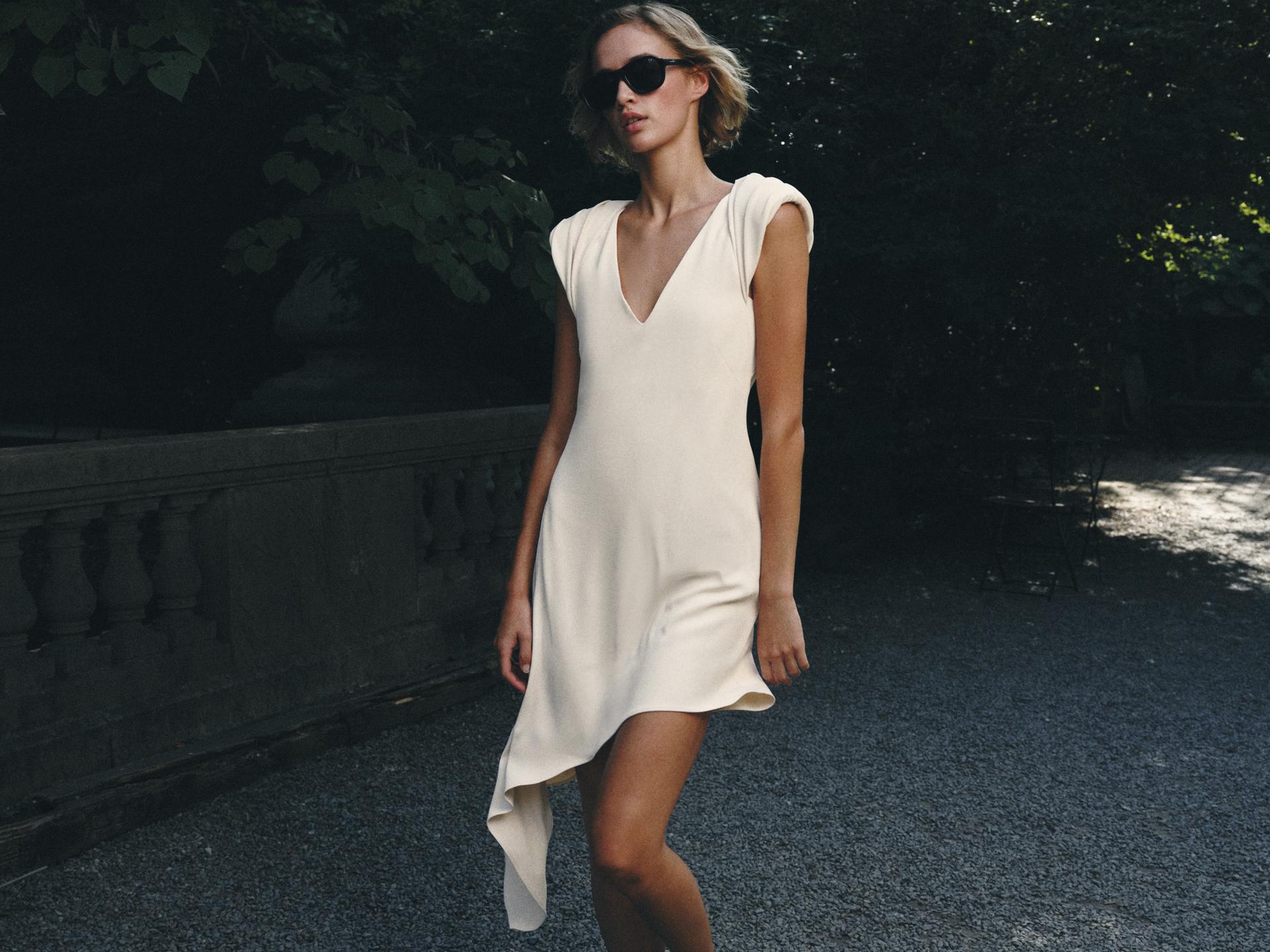 Model in a tailored summer look from the THORNE collection