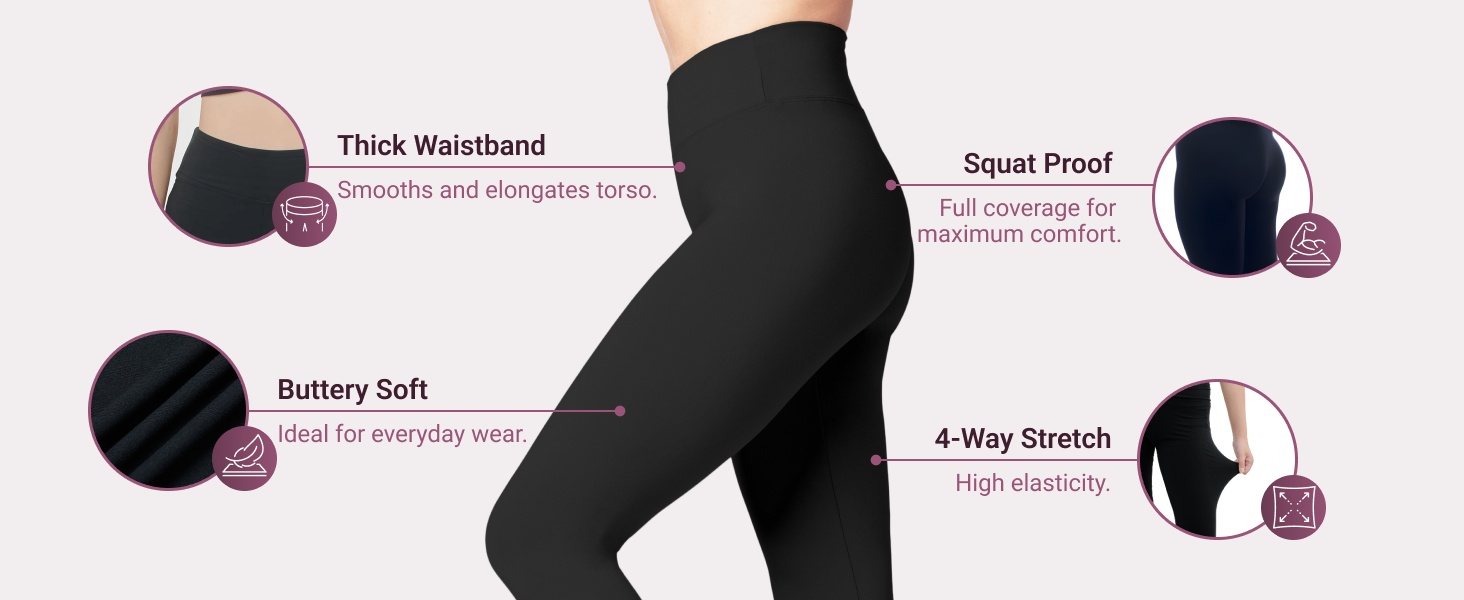 High Waisted Leggings for Women - Comfortable and Stretchy in Versatile Sizes and Colors product story image 3
