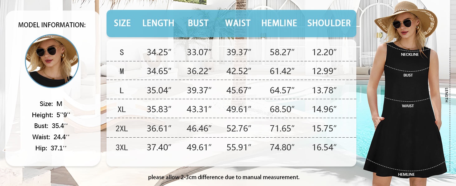 Summer Women's Dress Size Chart