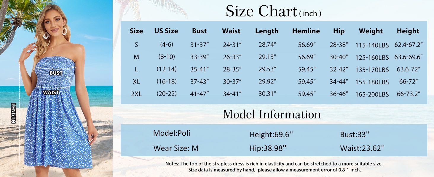 sundresses size chart