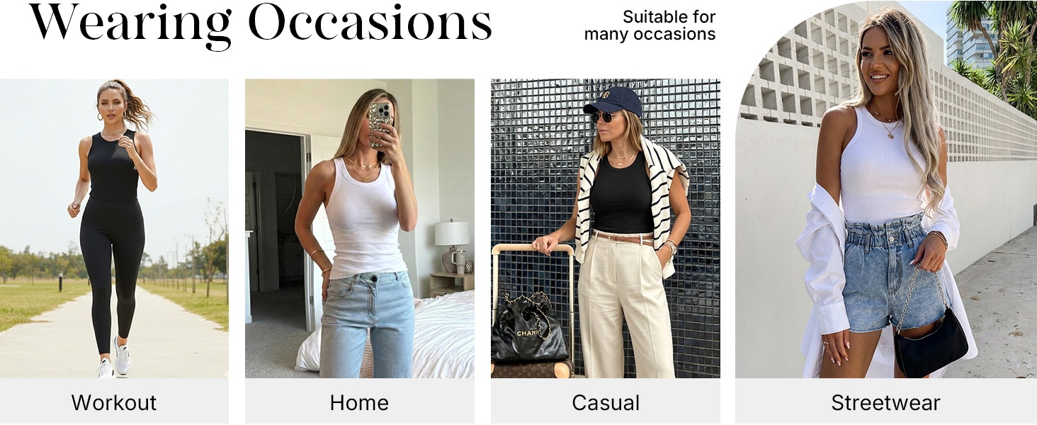 Shelf bra tank tops for women