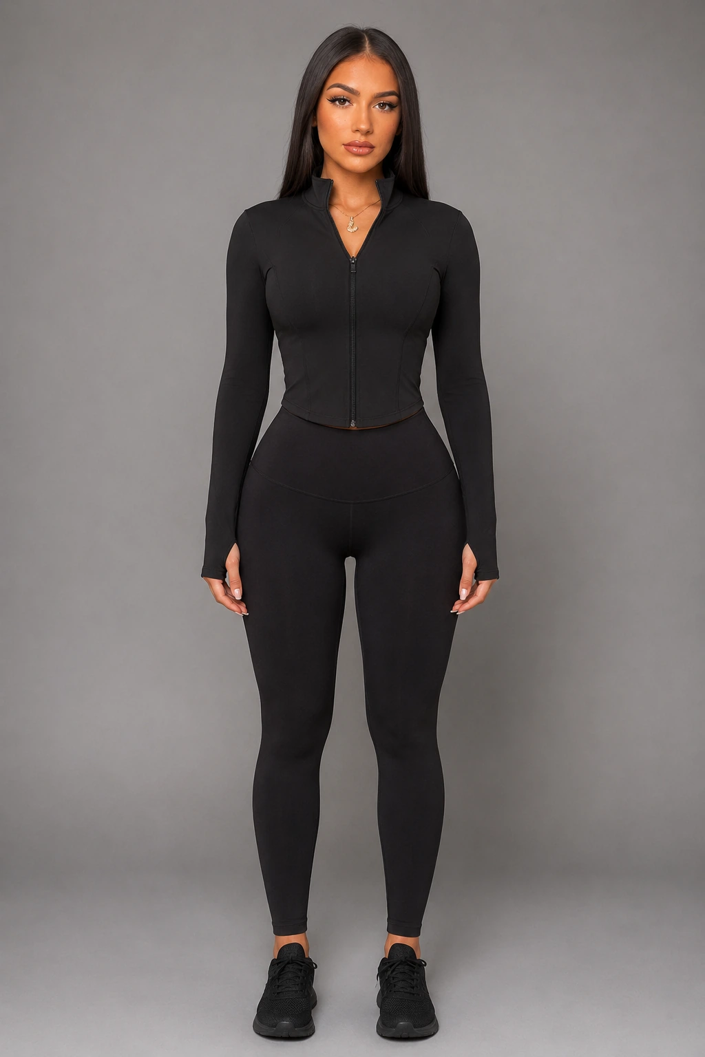 Womens Lightweight Full Zip Running Track Jacket Workout Slim Fit Yoga Sportwear with Thumb Holes