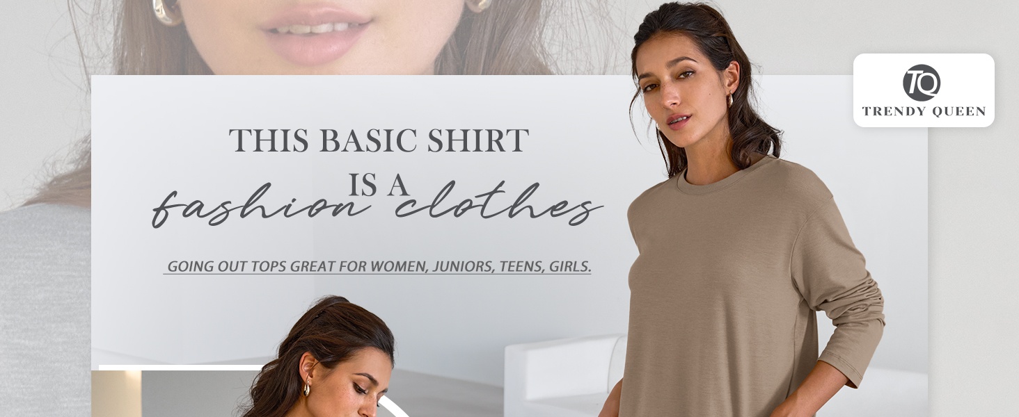Womens Oversized Long Sleeve Shirts Fall Tops 2026 Basic Tees | Crewneck Fitness Clothing, Y2k Streetwear, Workout Gym Athletic T, Plus Size Fashion, Winter Outfits, Cute Sweatshirts product story image 1
